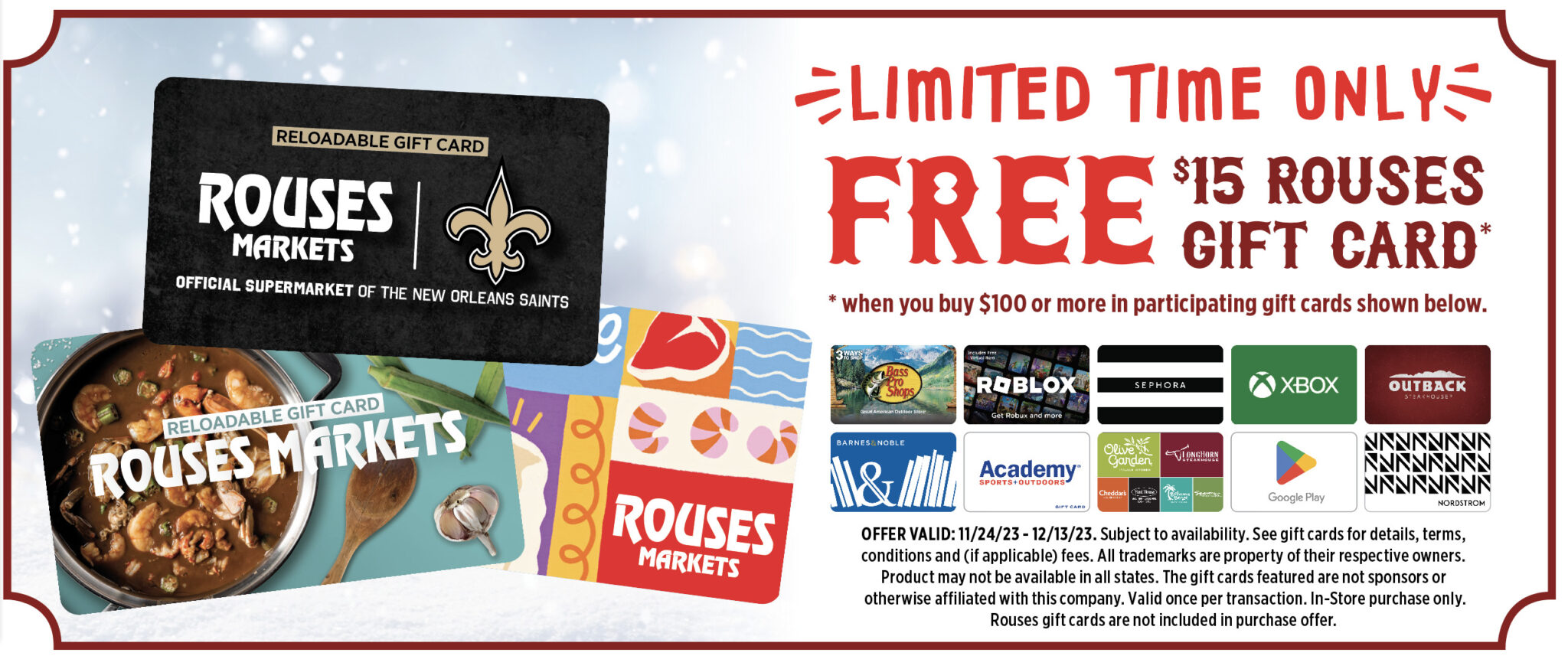 Get A Free Rouses Gift Card • Rouses Supermarkets